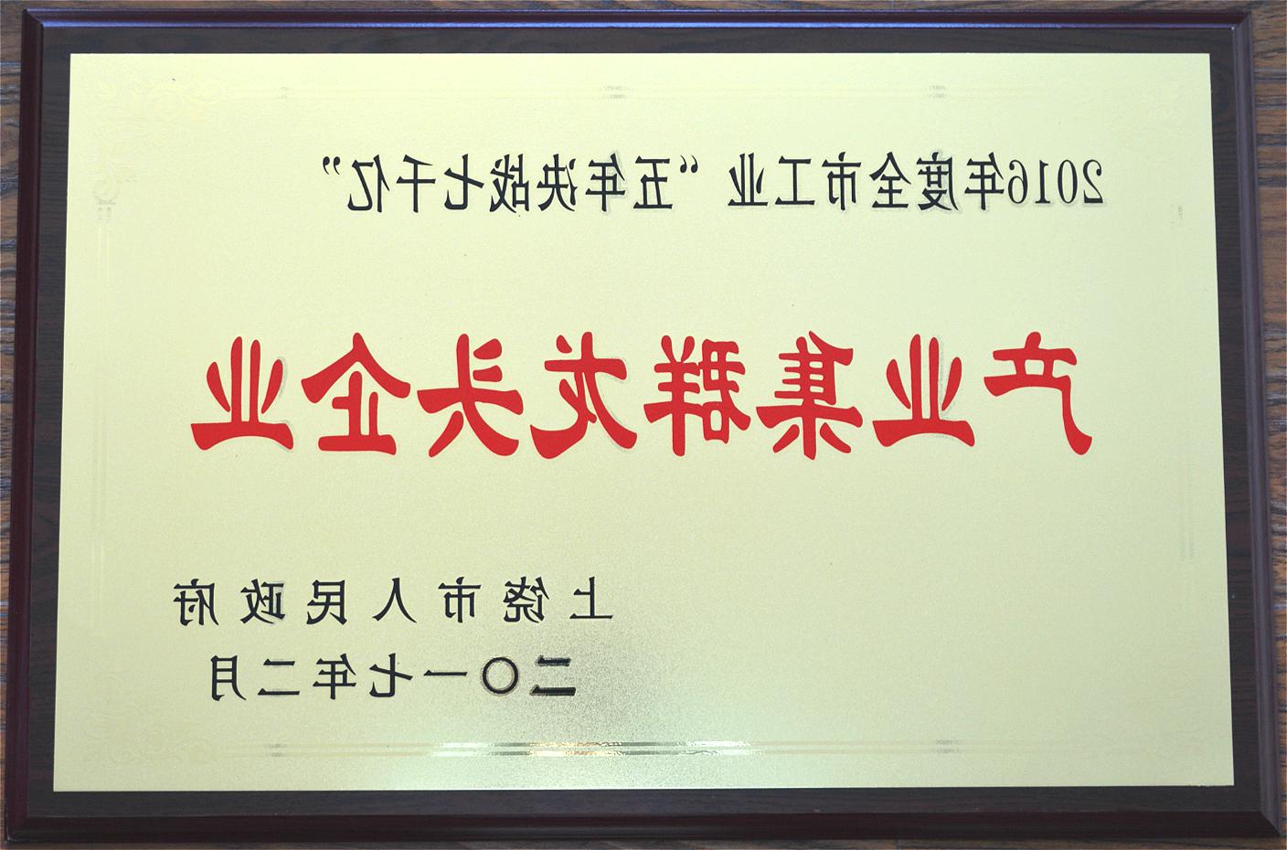 2016年度全市工业“五年决战七千亿”产业集群龙头企业